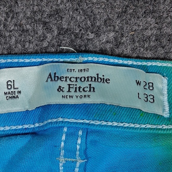 Abercrombie & Fitch Jeans  SZ 6L 28x33 Tie Dye Skinny Stretch Denim Pants Casual - Picture 4 of 9